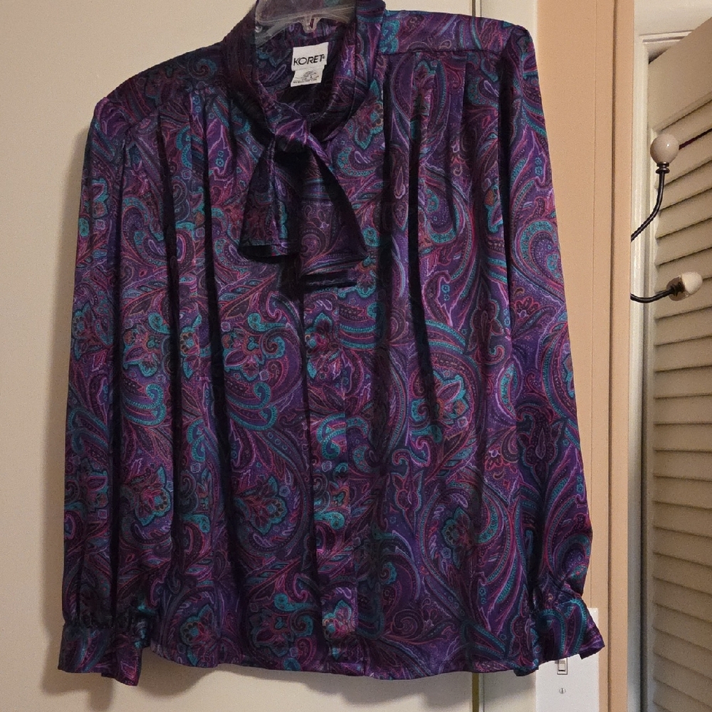 Koret Multicolor Paisley Women's Blouse, Size 8